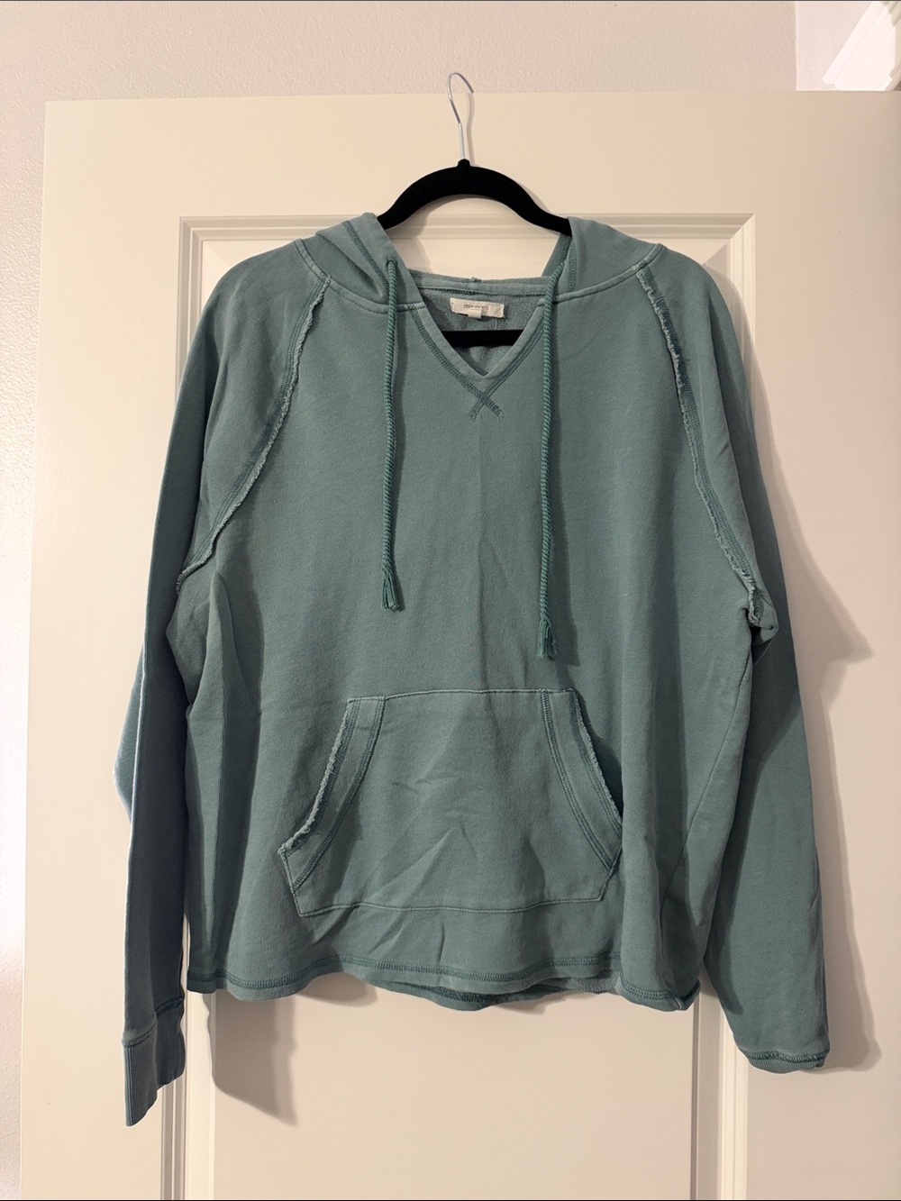 Maurices Teal V-Neck Hooded Pullover